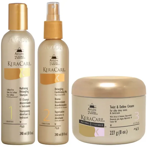 Image de KeraCare coffret shampooing et après-shampooing démêlants et la crème texturisante et définissante